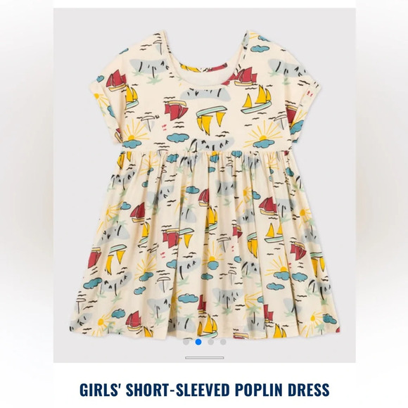 Petit Bateau Girl’s Short Sleeve Poplin Dress Size 12 - Picture 11 of 11